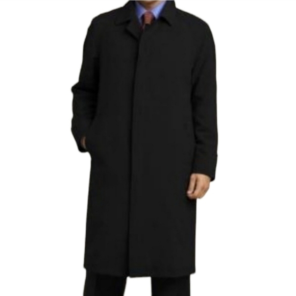 Sanyo New York Black Tench Coat Rain Jacket Classic Business Minimalist - Picture 1 of 16